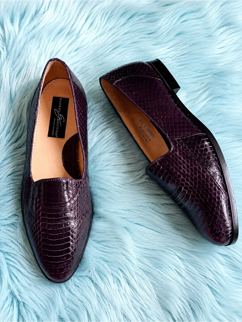 Giorgio Brutini Snake Skin Purple Vintage Loafers Men’s Size 11 Dress Shoes